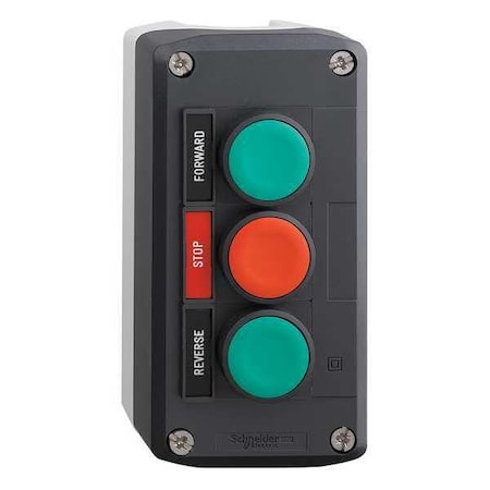 Schneider Electric XALD311H29H7 - Control Station,Feed-Thru,3 Buttons,Grn/Rd