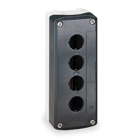 Schneider Electric XALD04H7 - Push Button Enclosure,22mm,4 Holes,Plastic