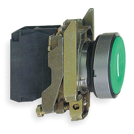 Schneider Electric XB4BA3311 - Push Button Operator, Flush, Momentary Action, Not Applicable Release, Non-Illuminated, Green
