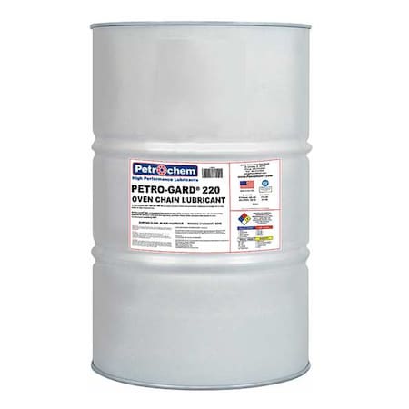 Petrochem PETRO-GARD 220-055 - Chain & Wire Rope Lubricant, 55 gal, Drum, Synthetic Oil Base, 670 Degrees F Max Op Temp, Amber