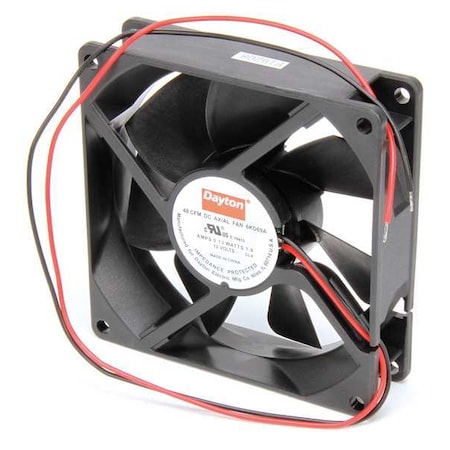 Dayton 6KD69 - Axial Fan, Square, 12 V DC, - Phase, PBT Plastic, 3 5/8 in W.