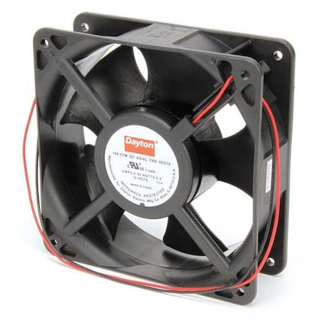 Dayton 6KD70 - Axial Fan, Square, 12 V DC, - Phase, PBT Plastic, 4 11/16 in W.