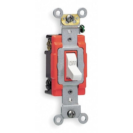 Leviton 1222-2W - Wall Swtch, 2-Pole, 120/277 V, 20 A, Wht, Toggl