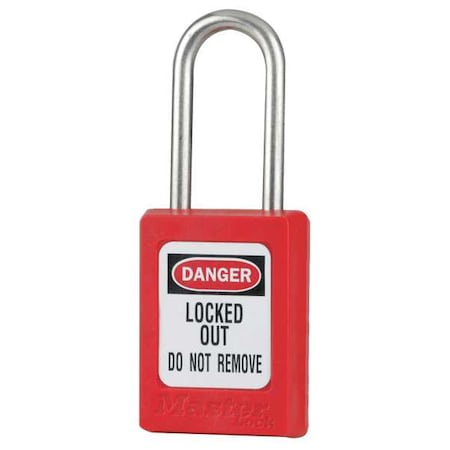 Master Lock S33KAS6RED - Lockout Padlock, Keyed Alike, Thermoplastic, Red, 1 1/2 in Shackle Height, 1 3/8 in Body Width