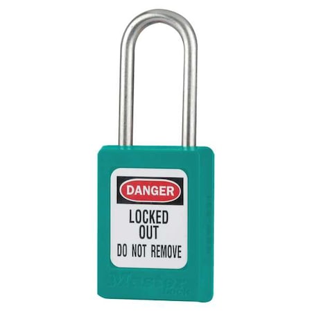 Master Lock S31TEAL - Lockout Padlock, Keyed Different, Thermoplastic, Teal, 1 1/2 in Shackle Height, 1 3/8 in Body Width