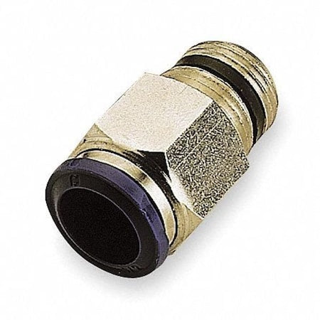 Aignep Usa 88000-06-02 - Push-Fit Adapter Fitting, Push-to-Connect x MNPT, 3/8 in Tube OD, 1/8 in Pipe Size, Metal, 10 PK