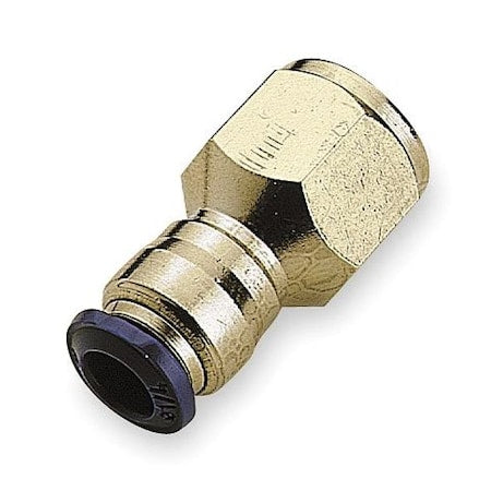 Aignep Usa 88030-04-02 - Push-Fit Fitting, Push-to-Connect x NPTF, 1/4 in Tube OD, 1/8 in Pipe Size, Metal, 10 PK