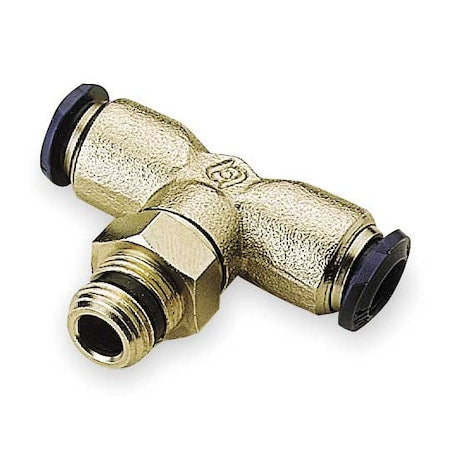 Aignep Usa 88210-02-02 - Push-Fit Tee Fitting, Push-to-Connect x Push-to-Connect x MNPT, 1/8 in Tube OD, 1/8 in Pipe Size