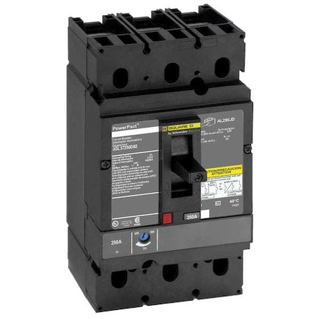 Square D JGL37200D82 - Molded Case Circuit Breaker, POWERPACT J Series, 200 A, 3 Pole, 600 V AC, 65k A at 240 V AC