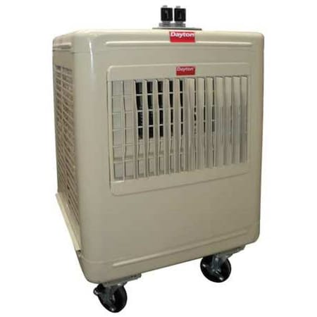 Dayton 6RJZ4 - Portable Evaporative Cooler, 2,100 to 2,800 cfm, 1,400 sq ft, 6.3 gal, 1/8 hp, Direct