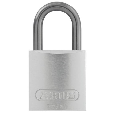 Abus 72/40 KAx12 Silver - Lockout Padlock, Keyed Alike, Aluminum, Silver, 1 in Shackle Height, 1 1/2 in Body Width, 12 PK