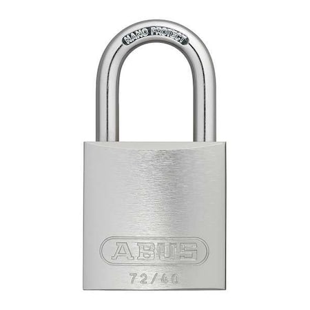 Abus 72 /40 KD Silver - Lockout Padlock, Keyed Different, Aluminum, Silver, 1 in Shackle Height, 1 1/2 in Body Width