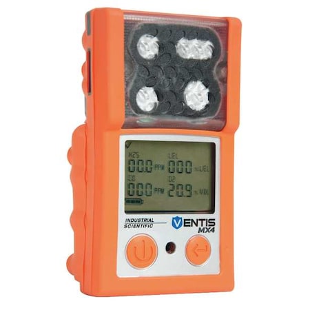 Industrial Scientific VTS-K5232101101 - Ventis MX4 Multi-Gas Detector, IP66/IP67, Audible, Vibrating, Visual, LCD with Backlight