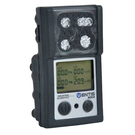 Industrial Scientific VTS-K1232100101 - Ventis MX4 Multi-Gas Detector, IP66/IP67, Audible, Vibrating, Visual, LCD with Backlight