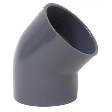 Plastic Supply PVCED04 - 45 Degree Elbow, 4 in Duct Dia, Type I PVC, 7-1/8" L