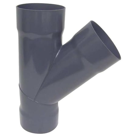 Plastic Supply PVCW06 - 6"dia 21.4"L 45 Degrees PVC Wye Branch, 6 in Duct Dia, Type I PVC, 21-3/8" L