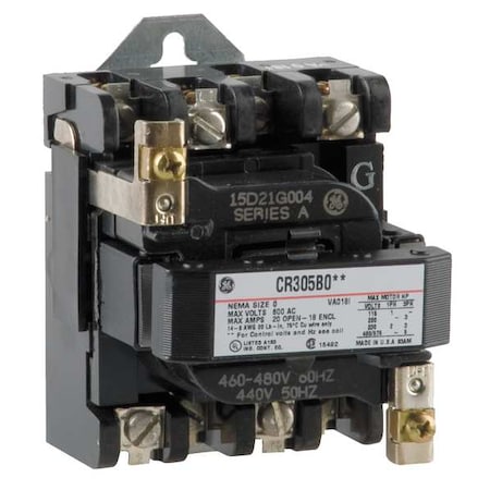 Ge CR305B004 - 480 VAC Non-Reversing Magnetic Contactor 3 P 18 A NEMA 0