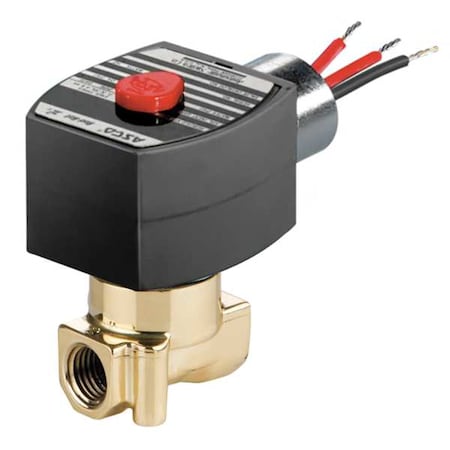 Asco EF8262H014 - Solenoid Valve, 2-Way, 2-Position, Normally Closed, 1/8 in Pipe Size, 120 V AC, High Flow, Brass