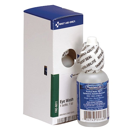 First Aid Only FAE-6011 - Eyewash Refill Bottle, Buffered Isotonic Solution, 1 oz