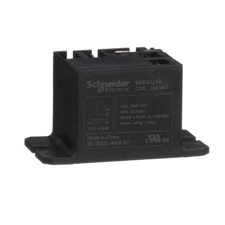 Schneider Electric 9AS3A240 - Panel Flange, Enclosed Power Relay, 30 A, 4 Pins, Faston Connector