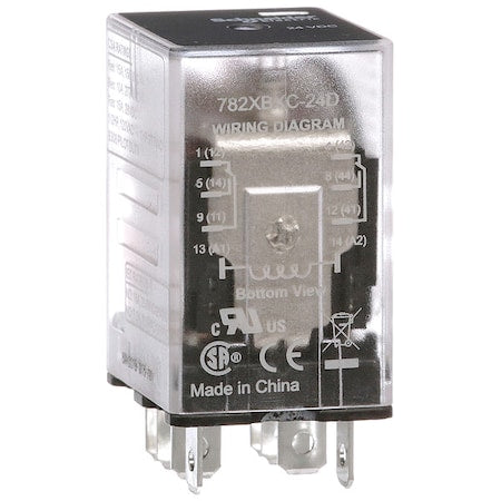 Schneider Electric 782XBXC-24D - Socket, General Purpose Relay, Square, 15 A, 8 Pins, Faston Connector