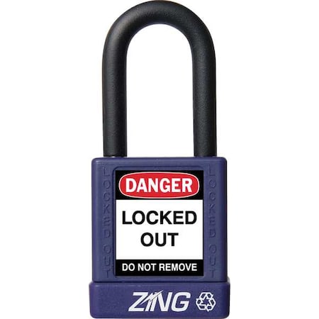 Zing 7041 - Lockout Padlock, Keyed Alike, Aluminum, Purple, 1 1/2 in Shackle Height, 1 1/2 in Body Width