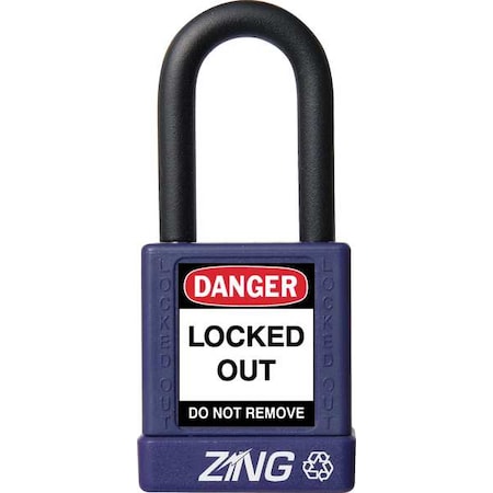 Zing 7040 - Lockout Padlock, Keyed Different, Aluminum, Purple, 1 1/2 in Shackle Height, 1 1/2 in Body Width
