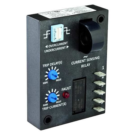 Dayton 6C054 - Adj Current Sensor Relay, 10 A, 24 VAC, 4 Pin