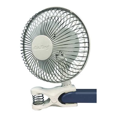 Air King 9145 - 6" Blade Dia Portable Clip Fan, Non-Oscillating, 2 Speeds, 120 VAC, White, Tilting Head