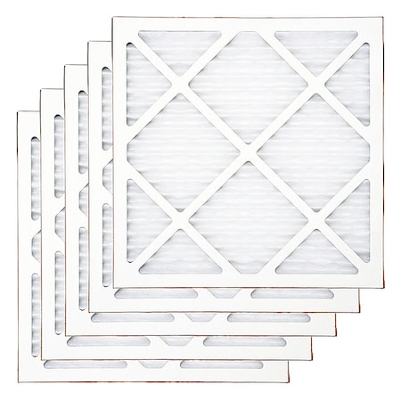 Bluedri B-AIR-AS-PF - 16x16x1 Pleated Air Filter, Fabric, Fiberglass, MERV 7, 10.0 Micron, 5 PK