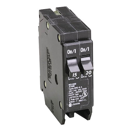 Eaton BD1520 - Circuit Breaker, BD Series, 15/20 A, 1 Pole, 120 V AC, 10k A