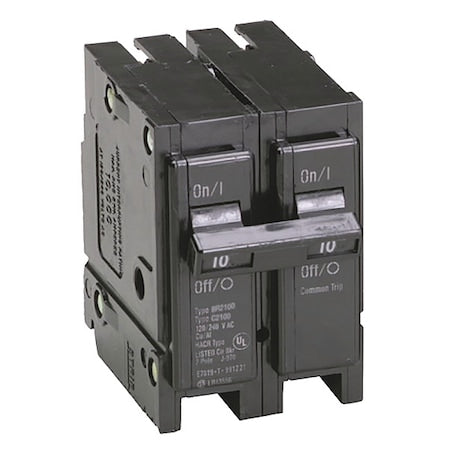 Eaton BR210 - Circuit Breaker, BR Series, 10 A, 2 Pole, 120/240 V AC, 10k A