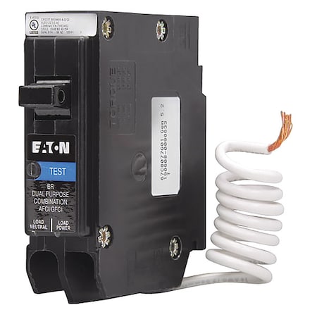 Eaton BRP120AF - Circuit Breaker, BR Series, 20 A, 1 Pole, 120 V AC, 10k A