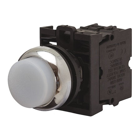 Eaton M22-DLH-W - Ill Mom Pb Sil-bzl Flsh Red With Engrave, 22.5 mm, White