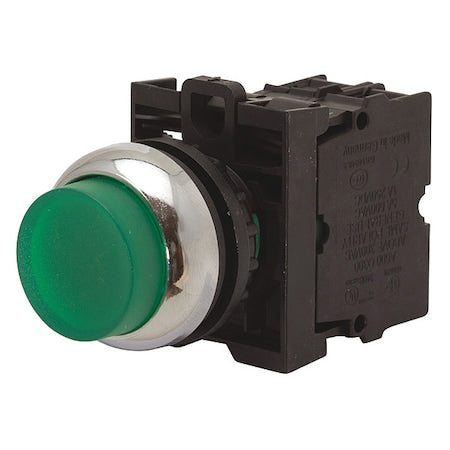 Eaton M22-DLH-G-K20-G - Illuminated Push Button, 22.5 mm, 2 NO, Green