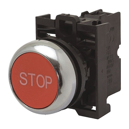 Eaton M22-DRL-R-GB0-K10-R - Illum Push Button,Full Voltage,Red,1 NO