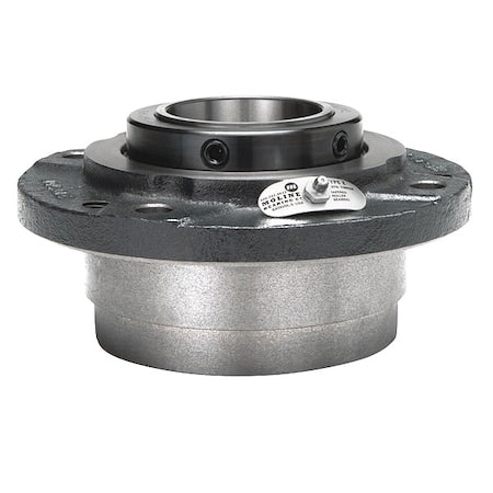 Moline Bearing 19331308 - 4 Holes, Circular Housing, Piloted Flange Bearing, Roller, 3-1/2 in Dia, Cast Iron, Set Screw