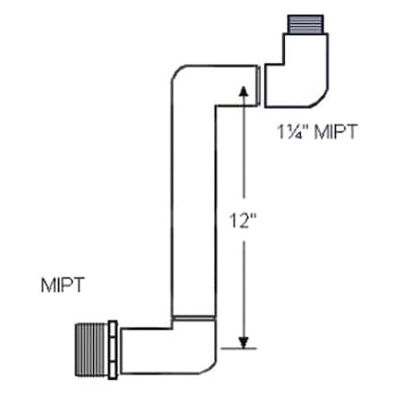 Westlake Pipe & Fittings G232212 - Swing Joint,1 1/4 x 1 1/4 in,MNPT,SCH 40