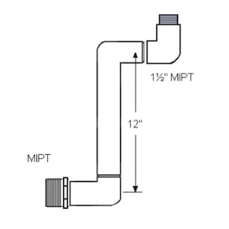 Westlake Pipe & Fittings G332212 - Swing Joint, 1 1/2 in, Schedule 40,White