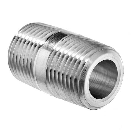 ZUSA-PF-7813 - Long Nipple, 304 Stainless Steel, 1/4 in NPT Male, 1-1/8 in Length