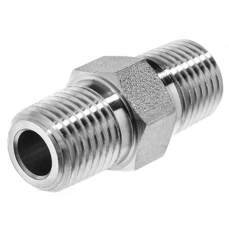 ZUSA-PF-7826 - 304 Stainless Steel Hex Long Nipple, 1/2 in NPT Male x Male, 2 in Length