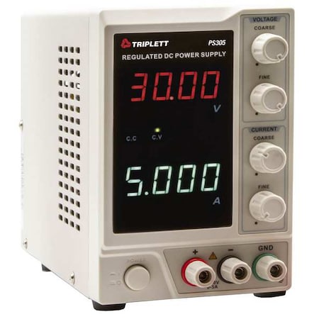 Triplett PS305-NIST - AC to DC Power Supply, 110/220 V AC, 30 V DC, 160 W, 5 A