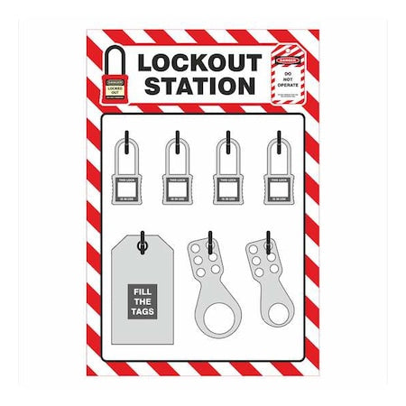 Zing 7800 - Lockout Tagout Shadow Board,11-3/4" W