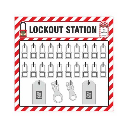 Zing 7802 - Lockout Tagout Shadow Board,22" H,23" W
