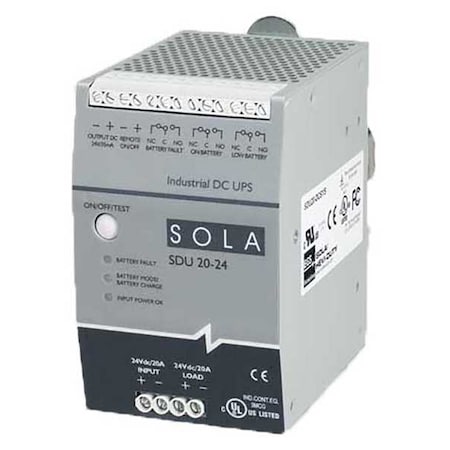 Solahd SDU2024B - UPS System, 480 VA, Standby, Out: 22.5 V DC In: 22.5 V DC