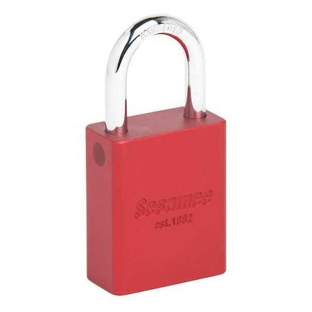 Sesamee 90212 - Alum Safety Lockout Padlock,KD,Red, Keyed Different, Aluminum, Red, 1" Shackle Height