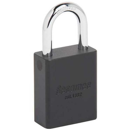 Sesamee 90213 - Alum Safety Lockout Padlock,KD,Black, Keyed Different, Aluminum, Black, 1" Shackle Height