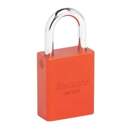 Sesamee 90117 - Alum Safety Lockout Padlock,KA,Orange, Keyed Alike, Aluminum, Orange, 1" Shackle Height