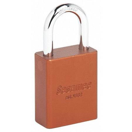 Sesamee 90118 - Alum Safety Lockout Padlock,KA,Brown, Keyed Alike, Aluminum, Brown, 1" Shackle Height