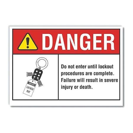 Lyle LCU4-0162-ND_5X3.5 - Danger Sign, 3 1/2 in Height, 5 in Width, Polyester, Horizontal Rectangle, English
